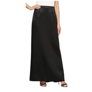 Collections - Black Satin Maxi Skirt - 10 - CA